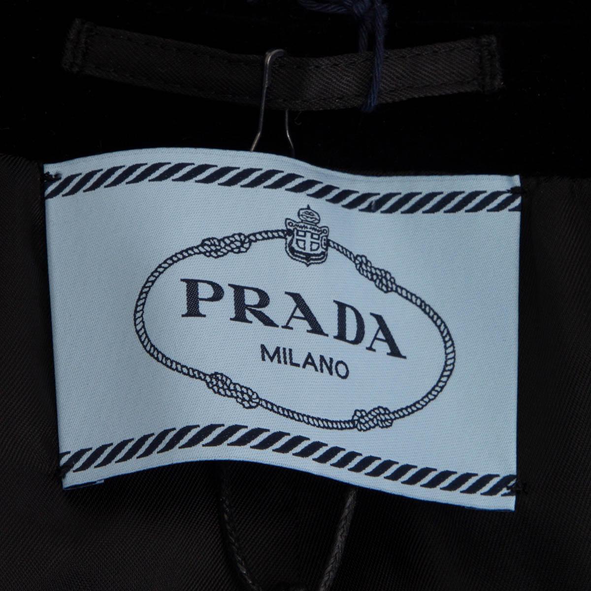 PRADA black cotton 2016 VELVET CAPE Coat Jacket 40 S 1