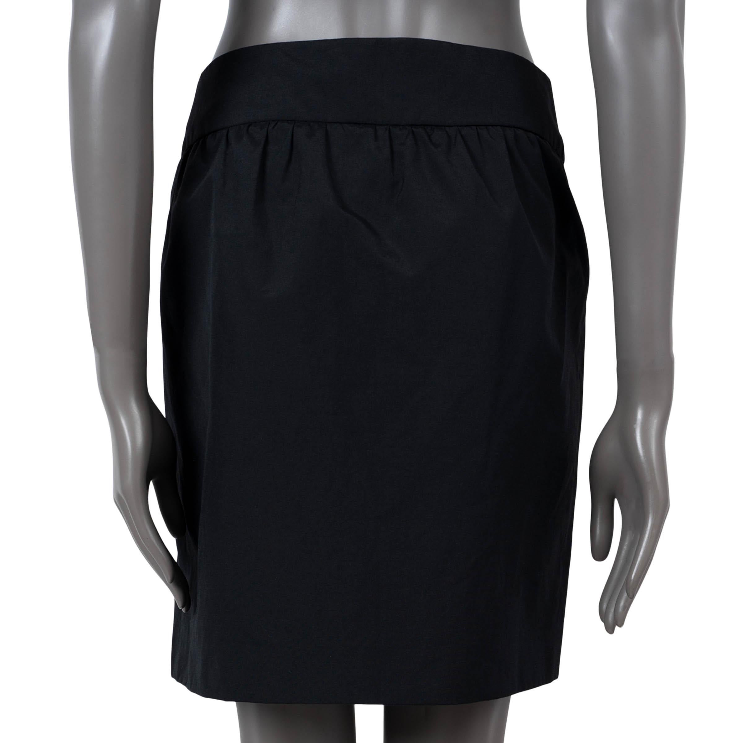 Nero PRADA Gonna nera in misto cotone Prada POCKET BUTTON FRONT 38 XS in vendita
