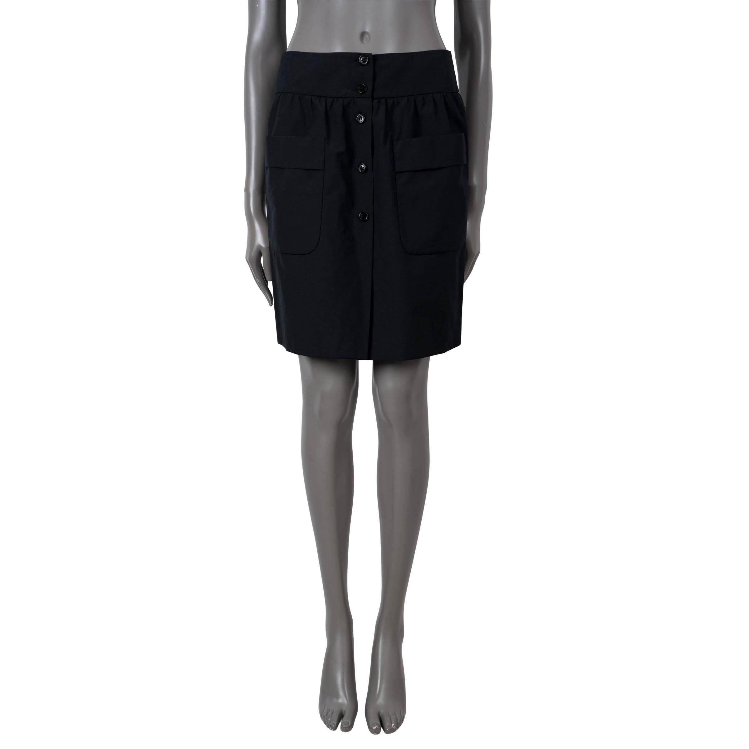 PRADA Gonna nera in misto cotone Prada POCKET BUTTON FRONT 38 XS In condizioni ottime in vendita a Zürich, CH