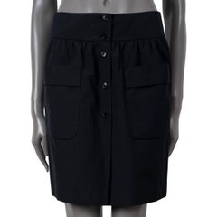 PRADA Gonna nera in misto cotone Prada POCKET BUTTON FRONT 38 XS