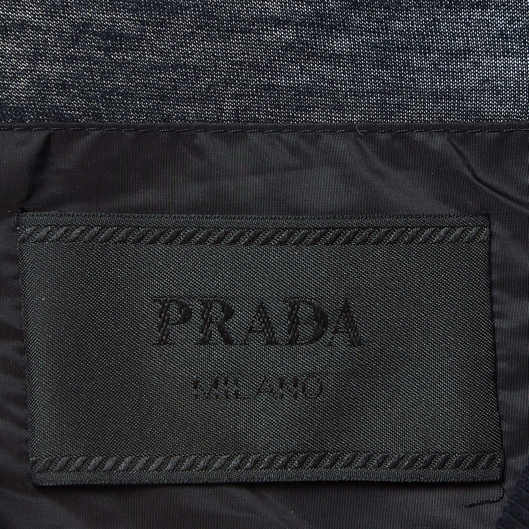 Prada Black Cotton Front Patch Pocket Detail T-Shirt L In Good Condition In Dubai, Al Qouz 2