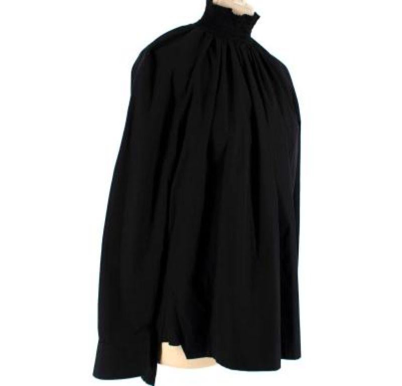Prada Black Cotton High Neck Blouse In Excellent Condition For Sale In London, GB