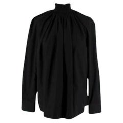 Prada Black Cotton High Neck Blouse