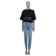 PRADA black cotton OVERSIZED TECHNICAL FLEECE T-Shirt Shirt XS