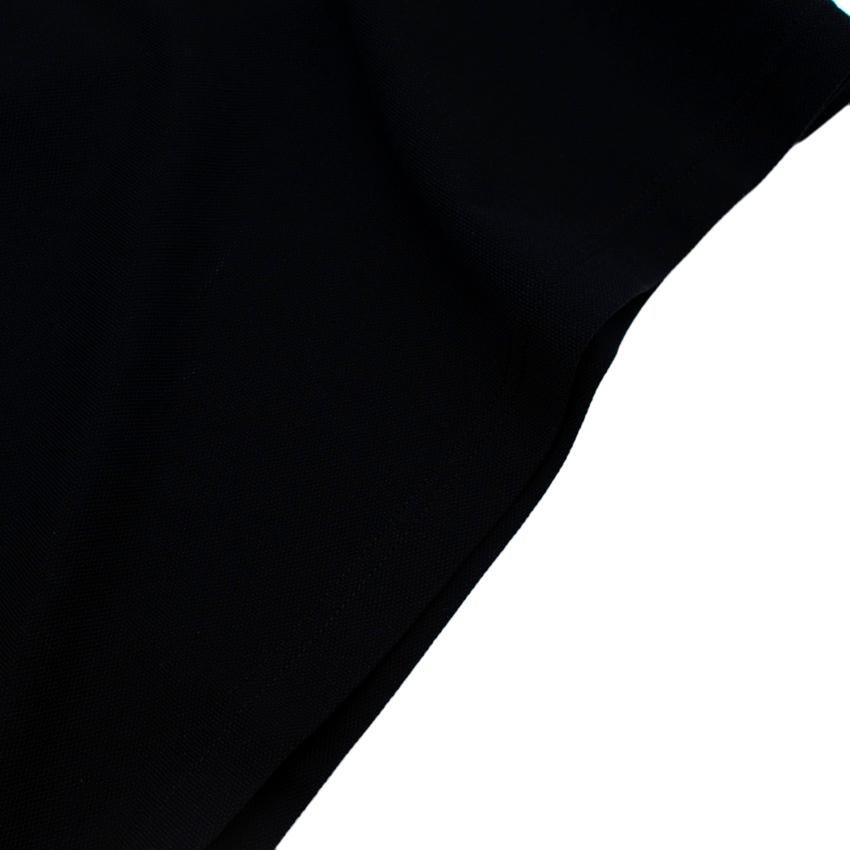 Prada Black Cotton Pique Contrast Trim Polo Shirt 2