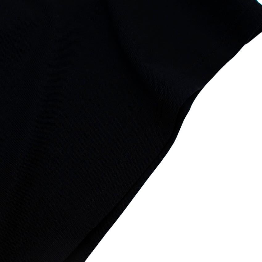 Prada Black Cotton Pique Contrast Trim Polo Shirt For Sale 2