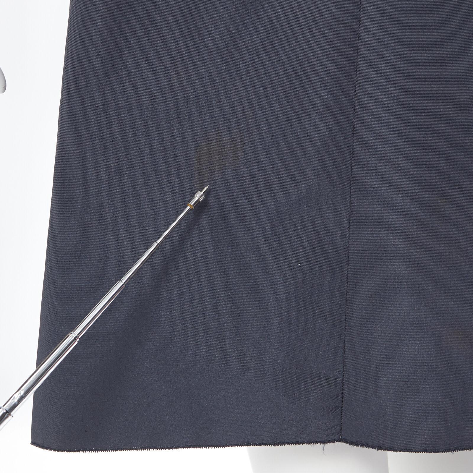 PRADA black cotton pleated front A-line skirt IT38 27