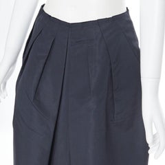 PRADA Schwarzer a-lone-Rock aus Baumwollfalten vorne IT38 27"