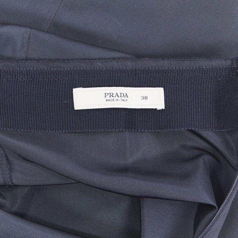 PRADA black cotton pleated front A-lone skirt IT38 27