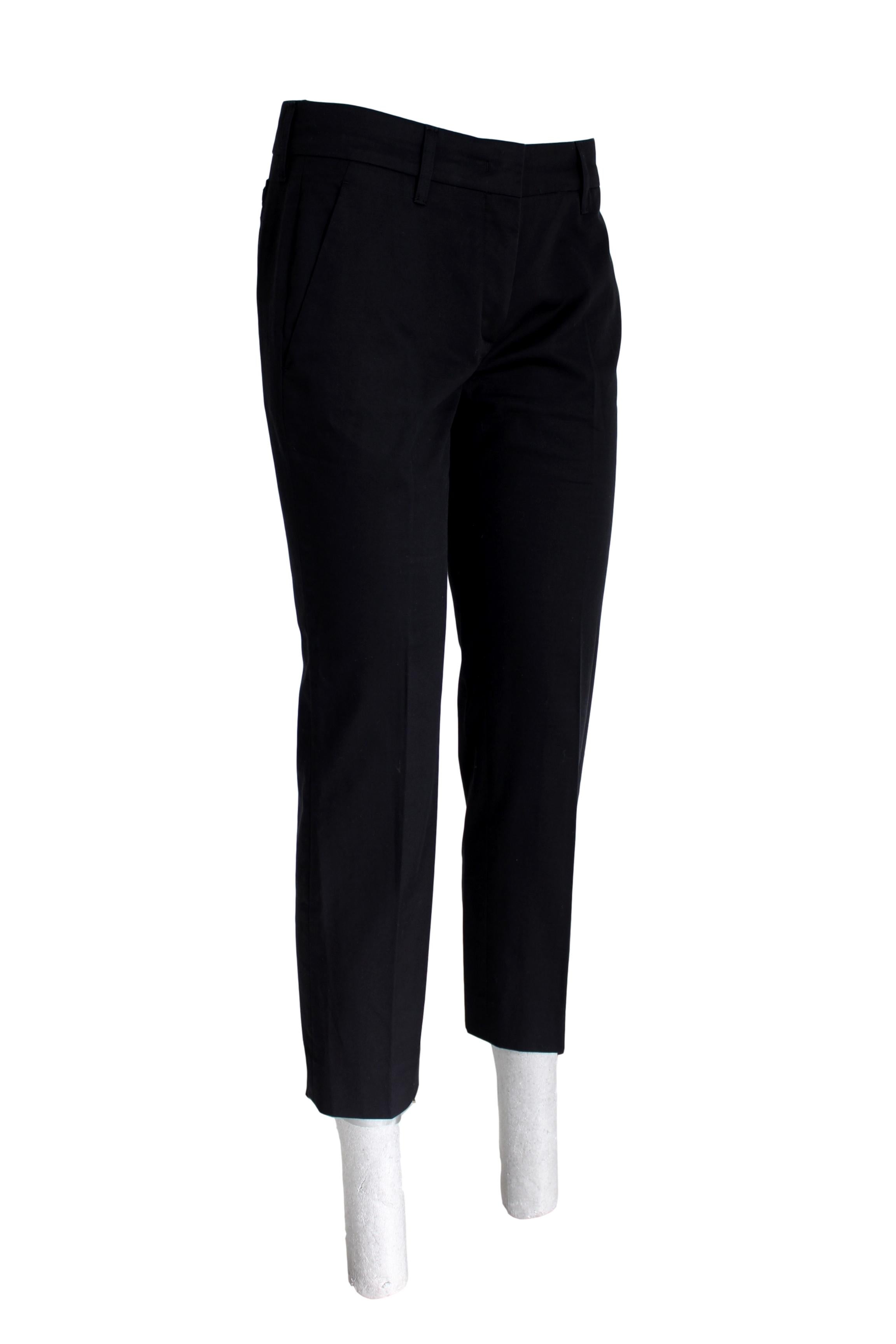 Women's Prada Black Cotton Short Capri Classic Trousers