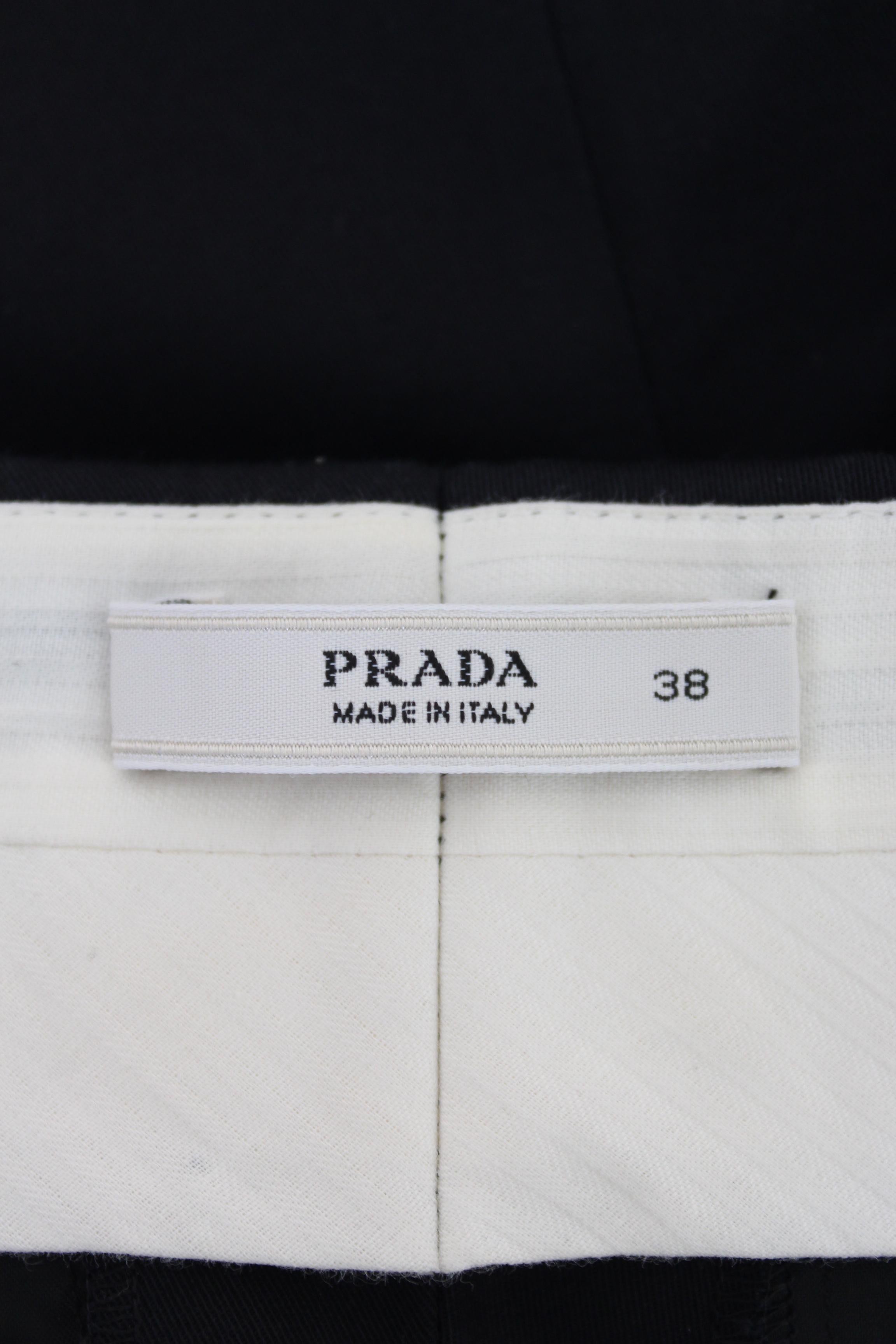 Prada Black Cotton Short Capri Classic Trousers 1