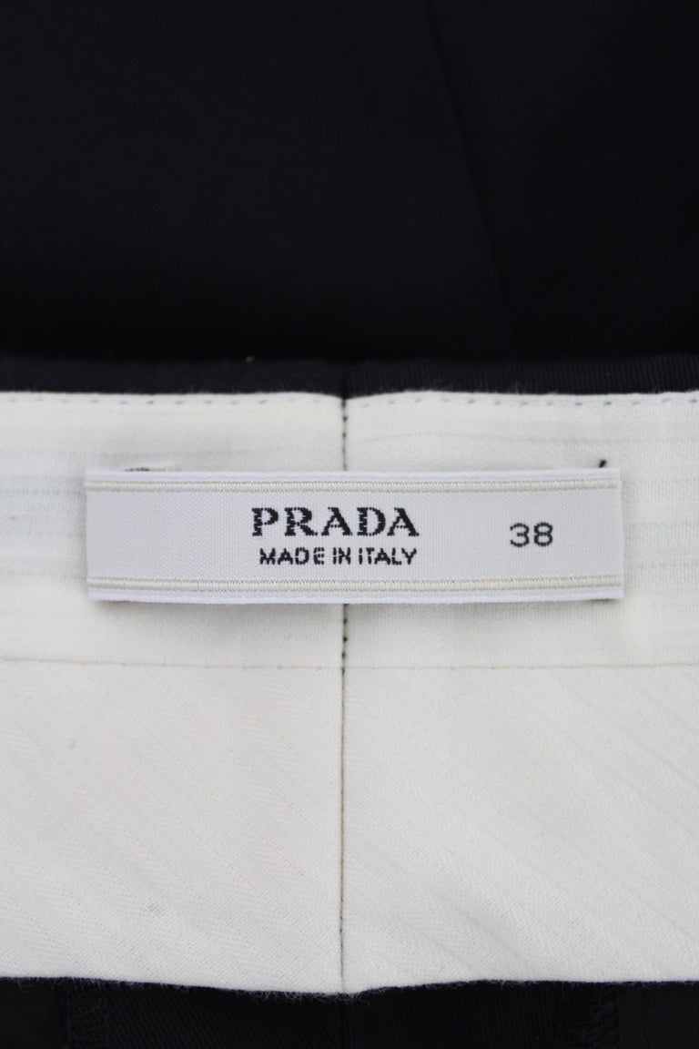 Prada Black Cotton Short Capri Classic Trousers at 1stDibs