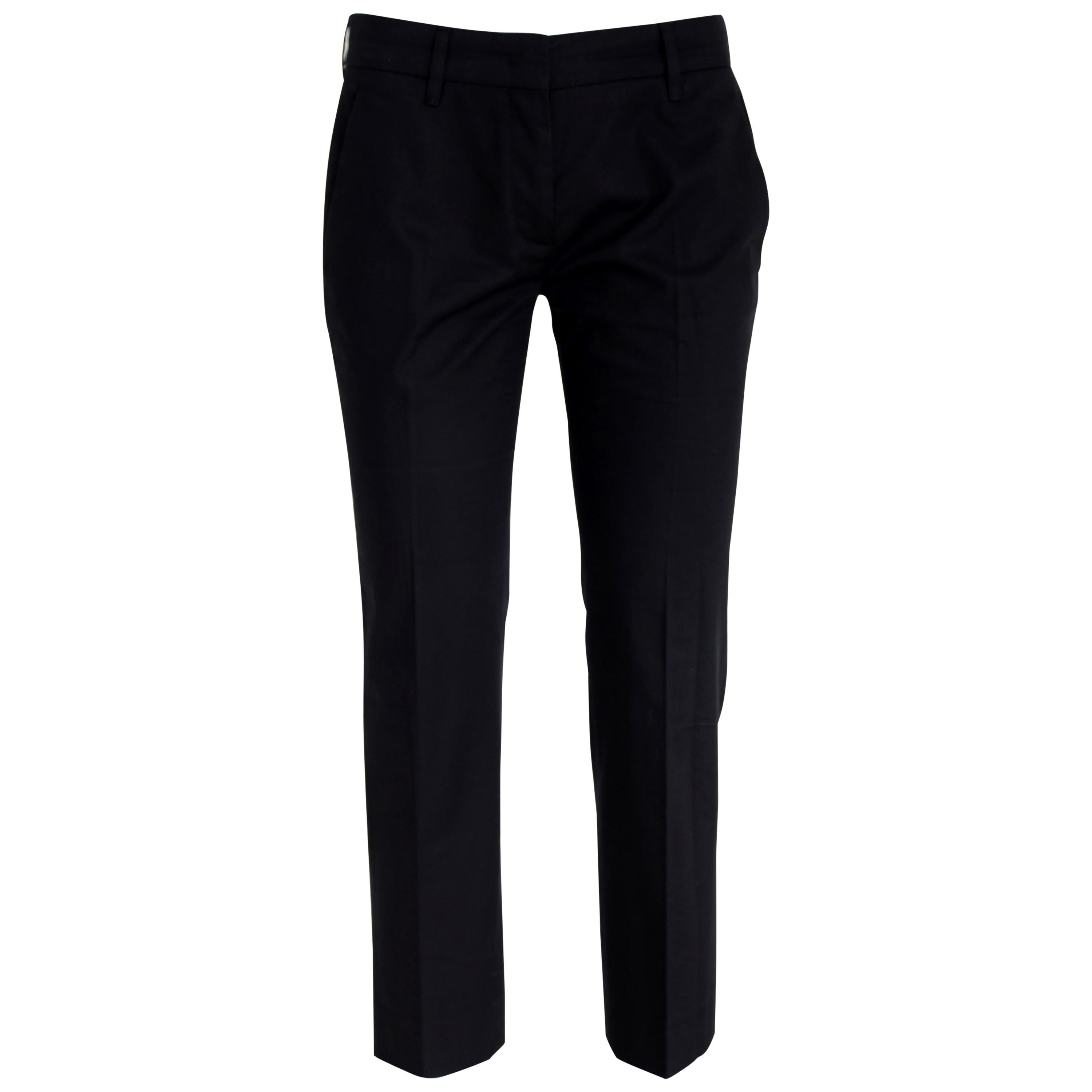 Prada Black Cotton Short Capri Classic Trousers