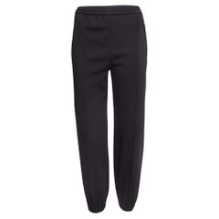 Prada Black Crepe Drawstring Joggers S