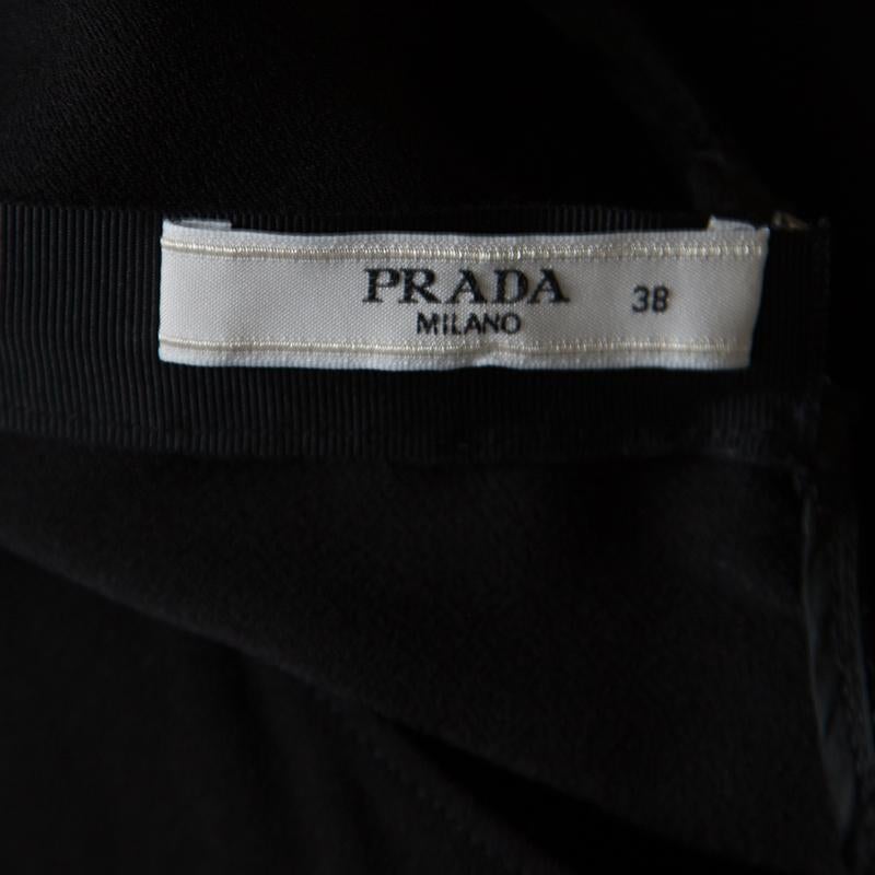 Women's Prada Black Crepe Paneled Dress S