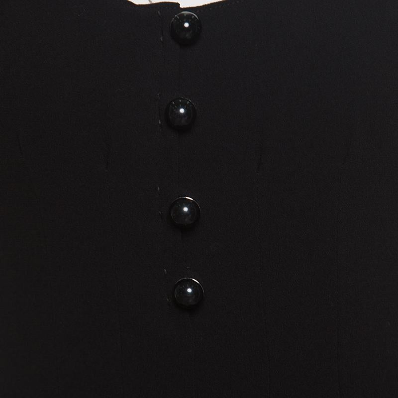 Prada Black Crepe Paneled Dress S 2
