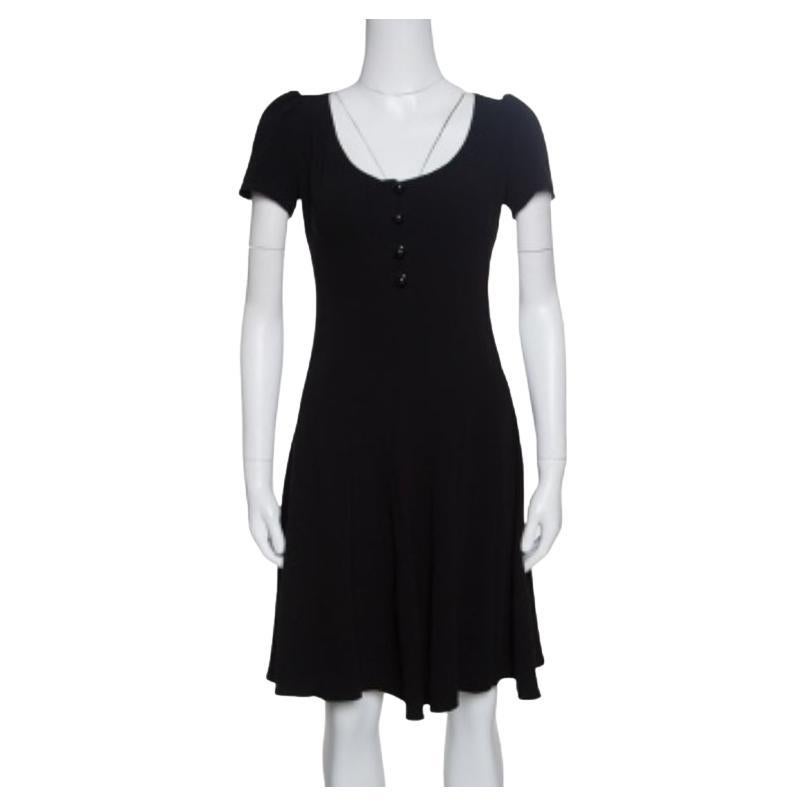 Prada - Robe à carreaux en crêpe - Noir S en vente