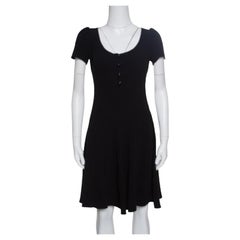 Prada Black Crepe Paneled Dress S