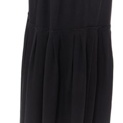 PRADA black crepe pleated side zip midi skirt IT40