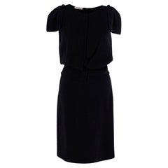 Prada Black Crepe Short Sleeve Dress