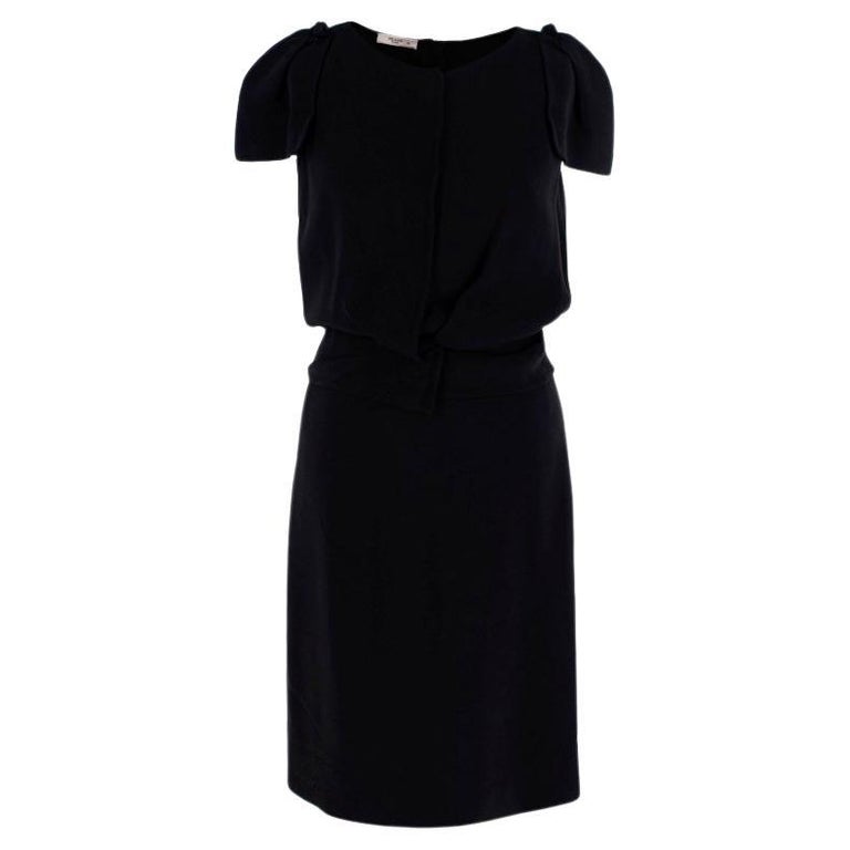 Prada Black Crepe Short Sleeve Dress at 1stDibs