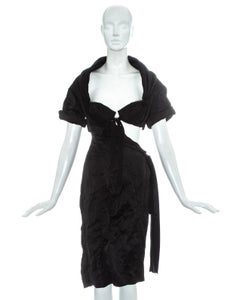Prada black crinkled dress with cut-out and attached bra, ss 2009