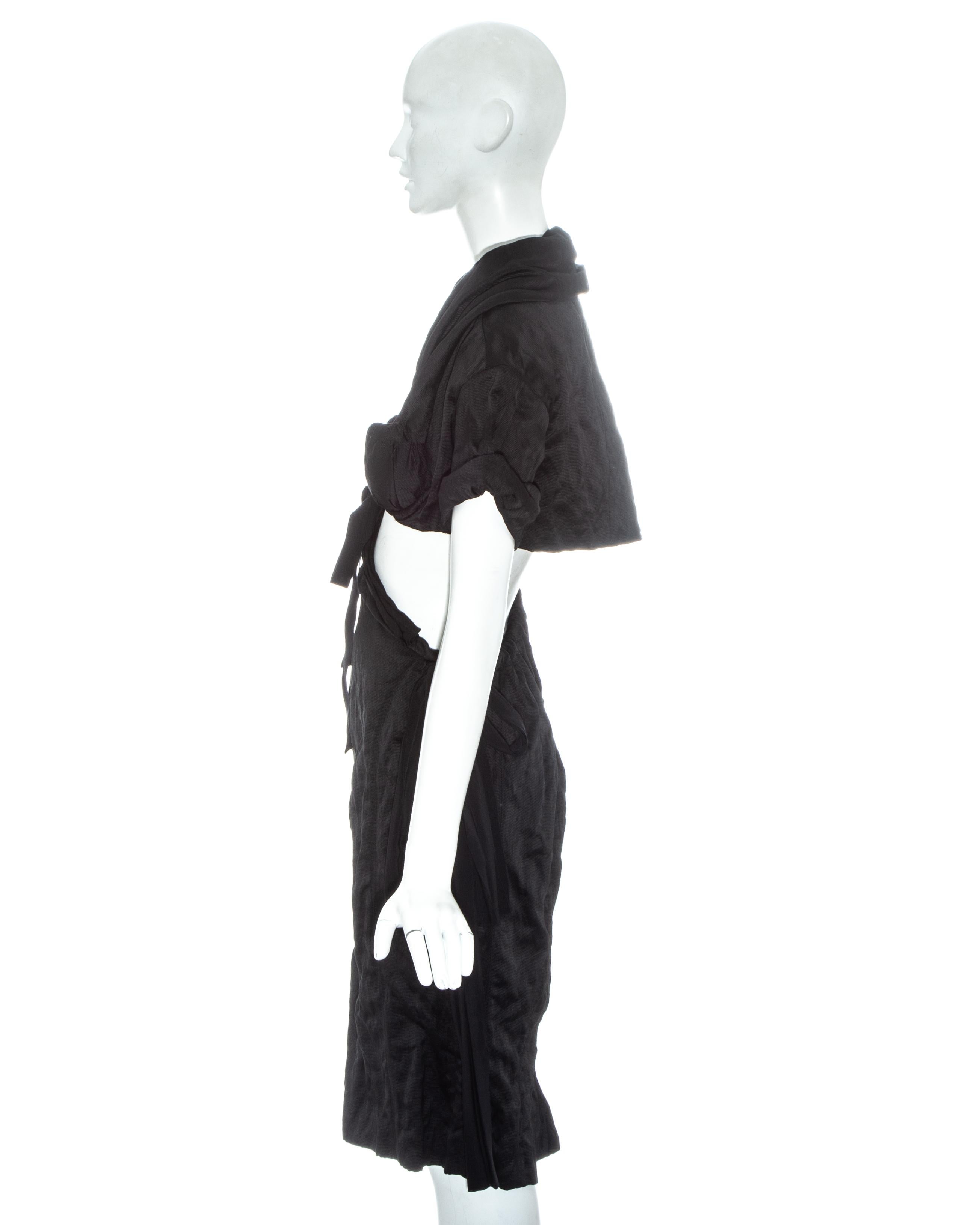 Black Prada black crinkled dress with cut-out and attached bra, ss 2009
