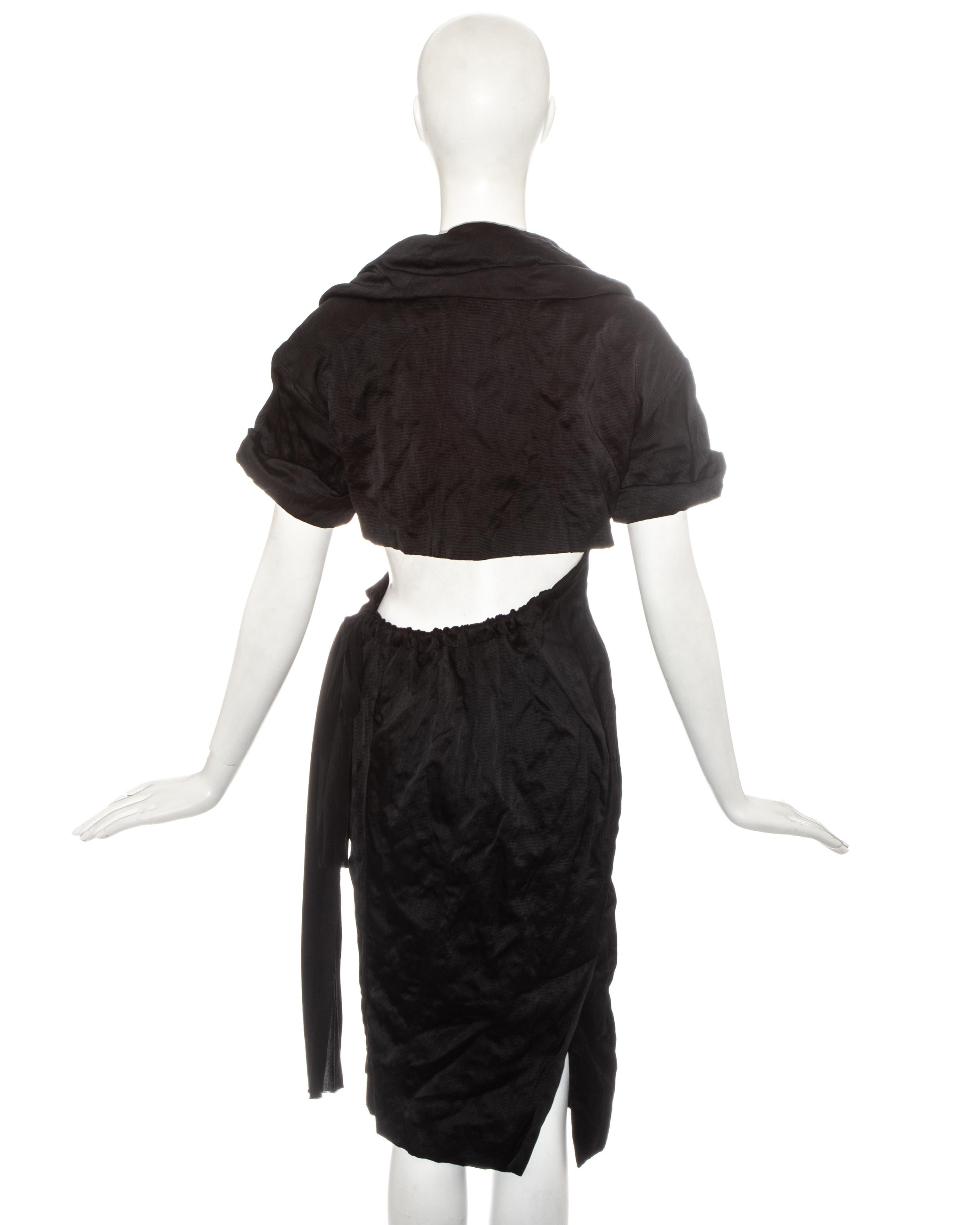 Prada black crinkled dress with cut-out and attached bra, ss 2009 In Excellent Condition In London, GB