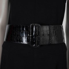 PRADA nero CROCODILE Cintura a vita extra larga 90