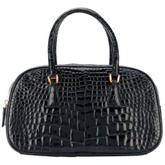 Prada Black Crocodile Leather Vintage Bag, 2000s