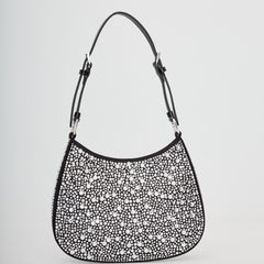 Prada Black Crystal Cleo Shoulder Bag