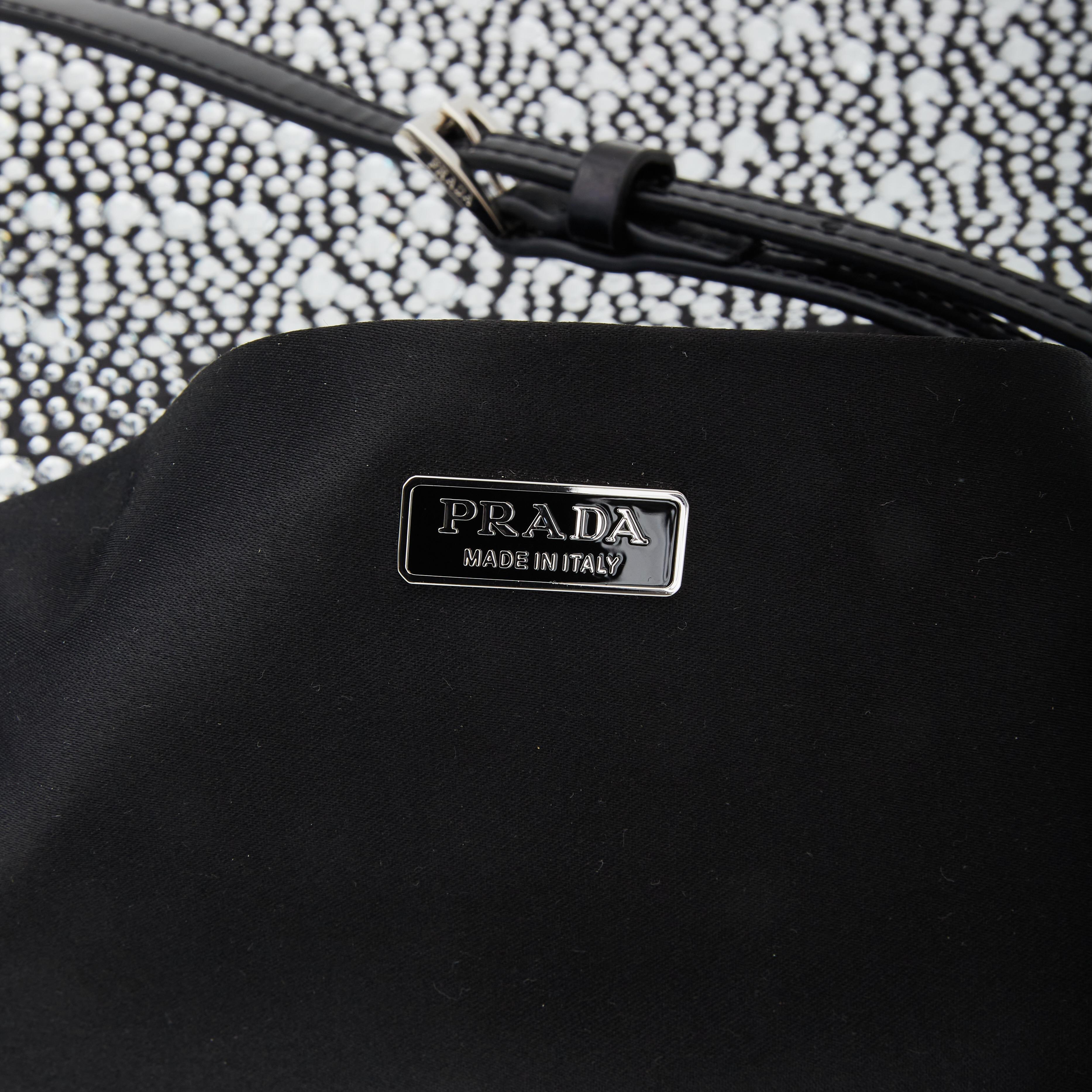 Prada Black Crystal Cleo Shoulder Bag In Excellent Condition For Sale In Montreal, Quebec