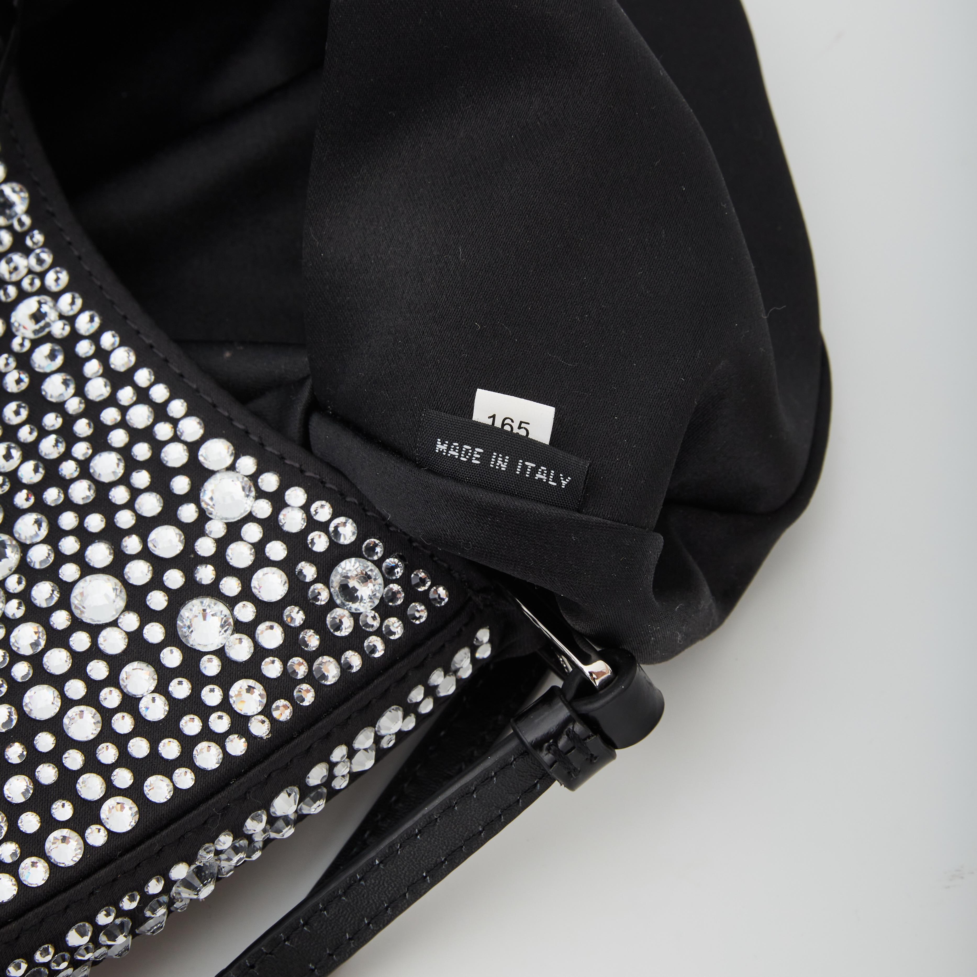 Women's or Men's Prada Black Crystal Cleo Shoulder Bag For Sale