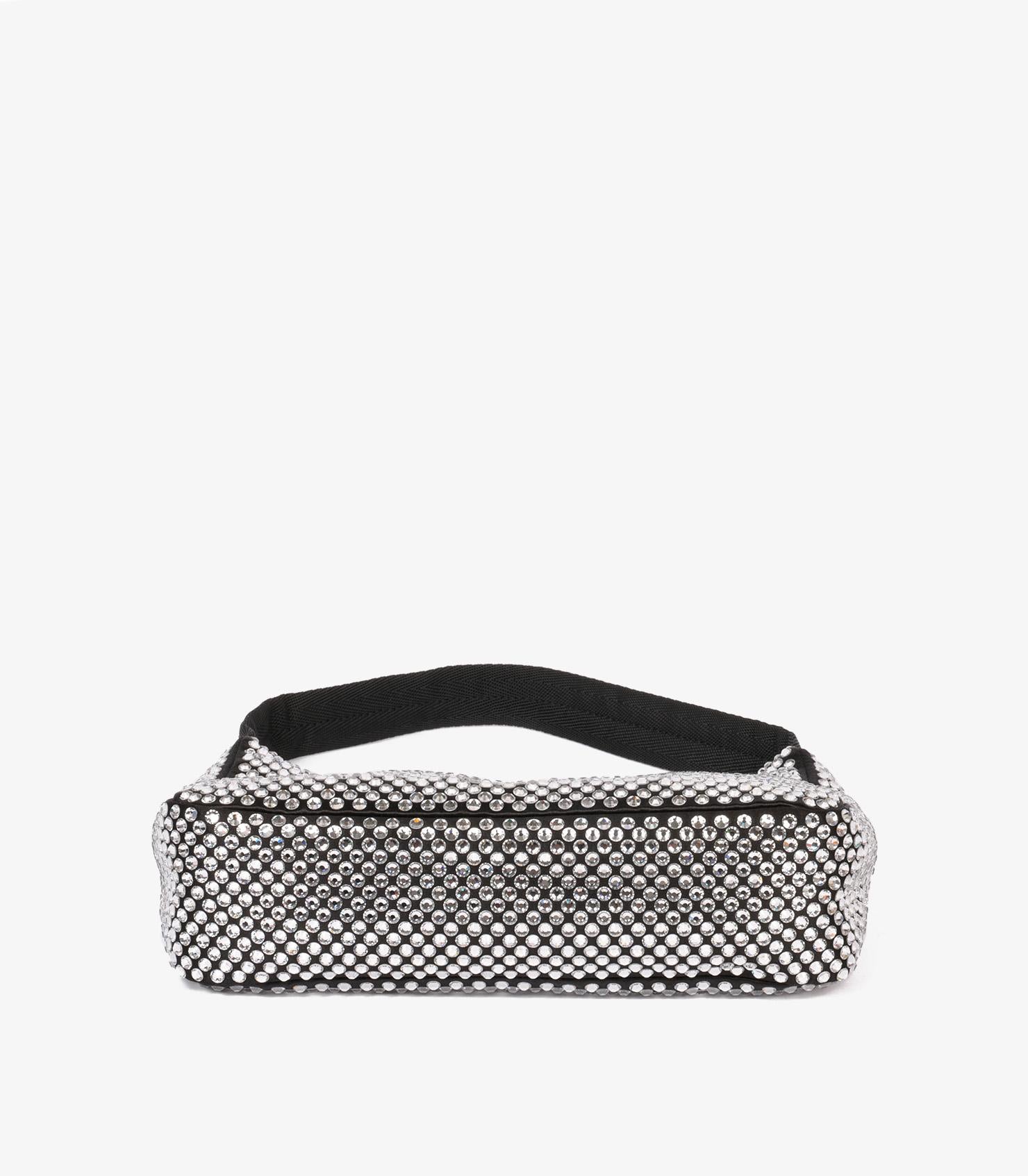 Prada Black Crystalised Satin Re-Edition 2000 Mini Bag 2