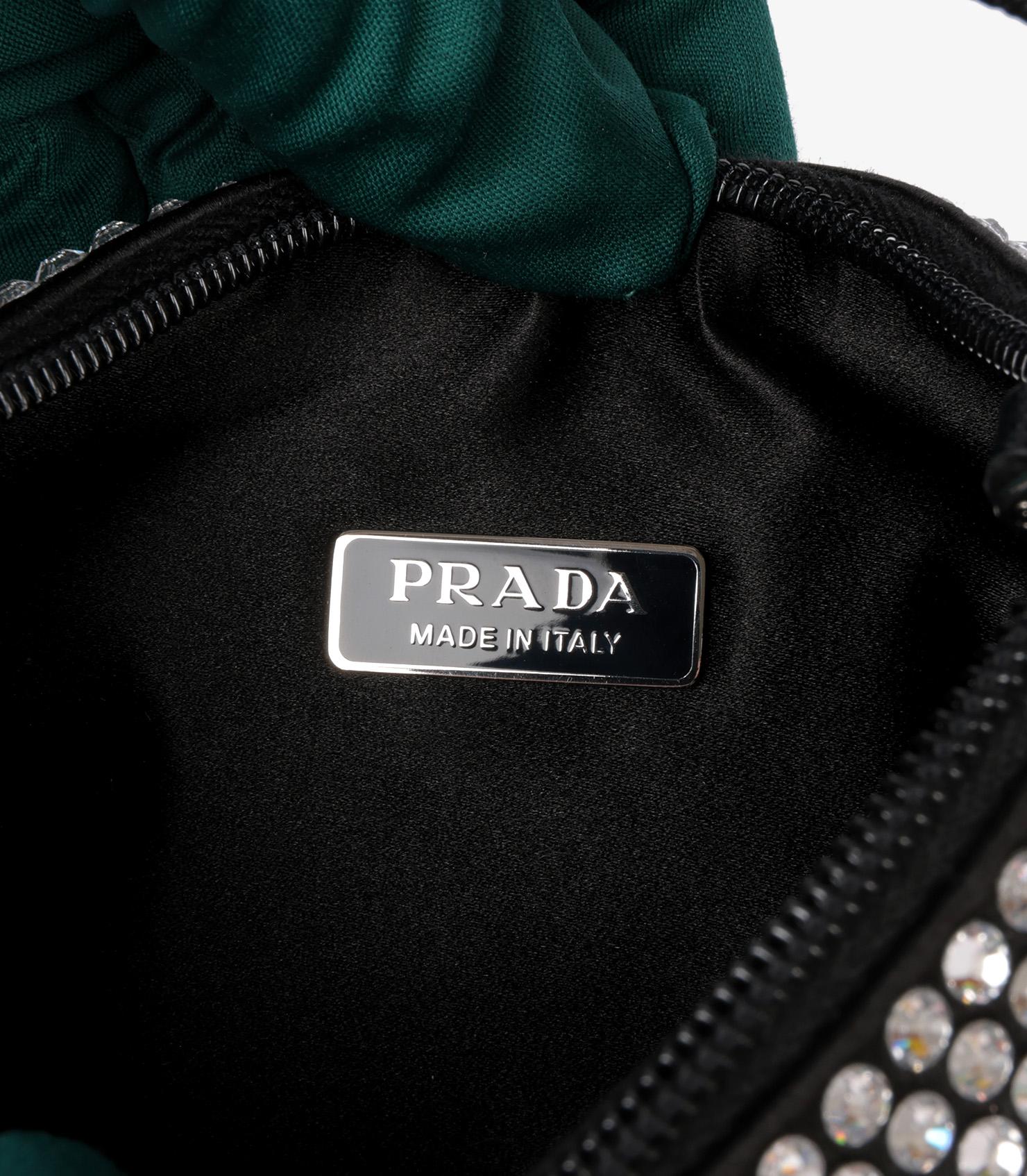 Prada Black Crystalised Satin Re-Edition 2000 Mini Bag 3