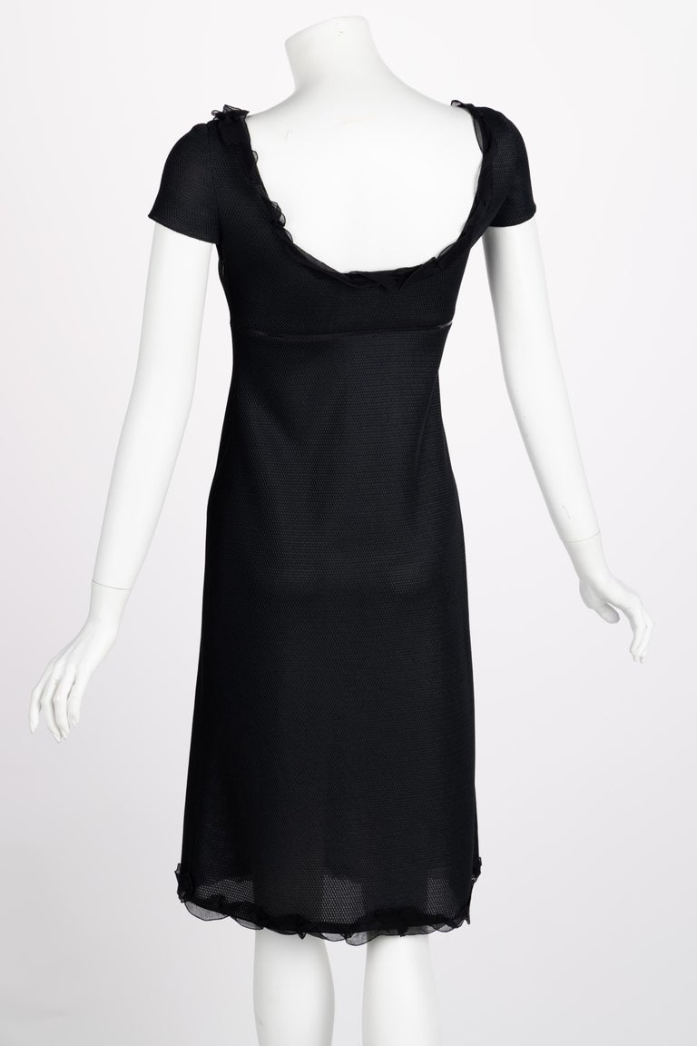 Prada Black Cutout Patent Trim Dress, 1990s For Sale 1