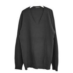 Prada Black Deep V Neck Cashmere Jumper