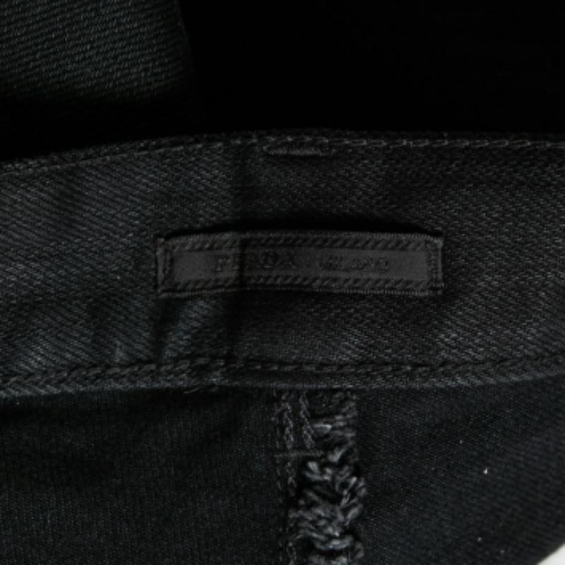 Women's Prada Black Denim Tapered Fit Jeans M For Sale