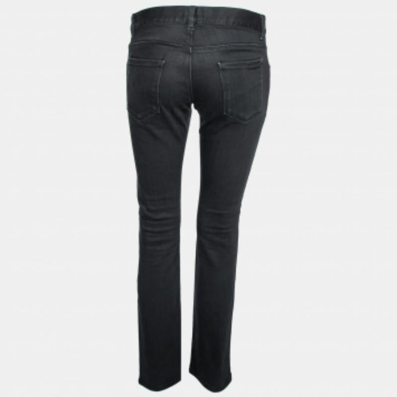 Prada Black Denim Tapered Fit Jeans M For Sale 1