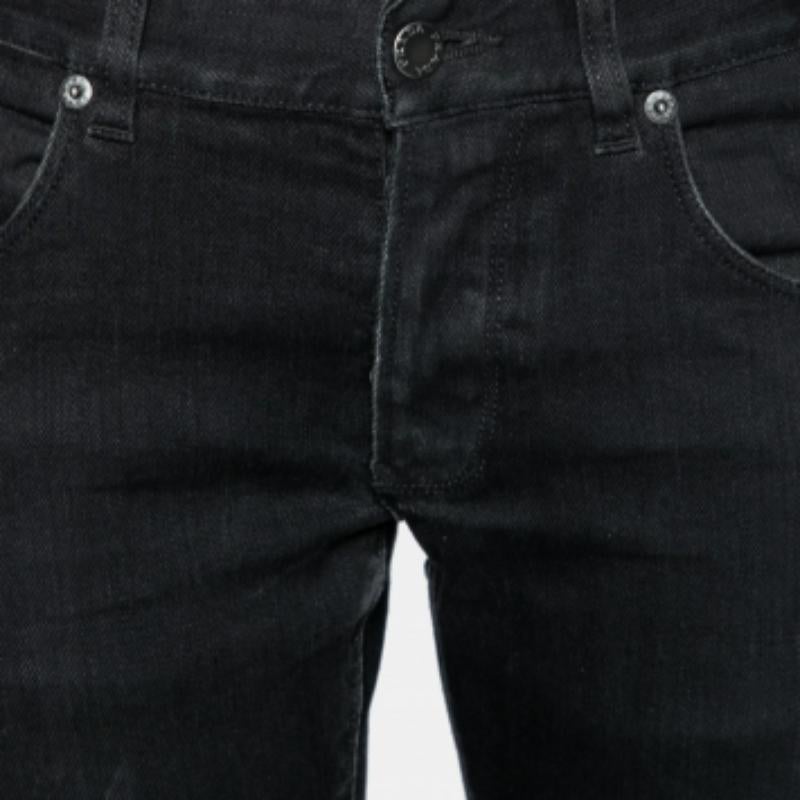 Prada Black Denim Tapered Fit Jeans M For Sale 2