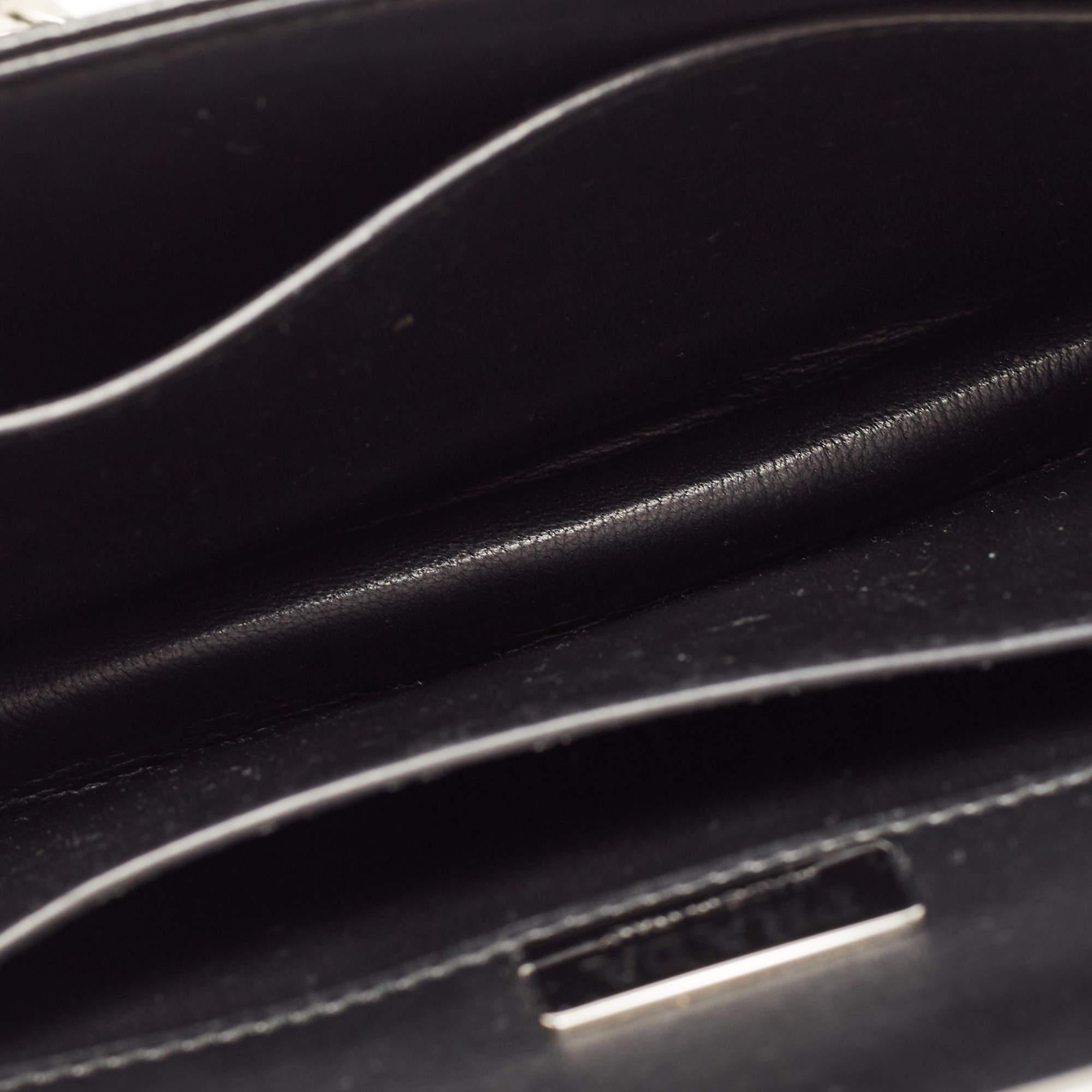 Prada Black Diagramme Leather Cahier Shoulder Bag 6