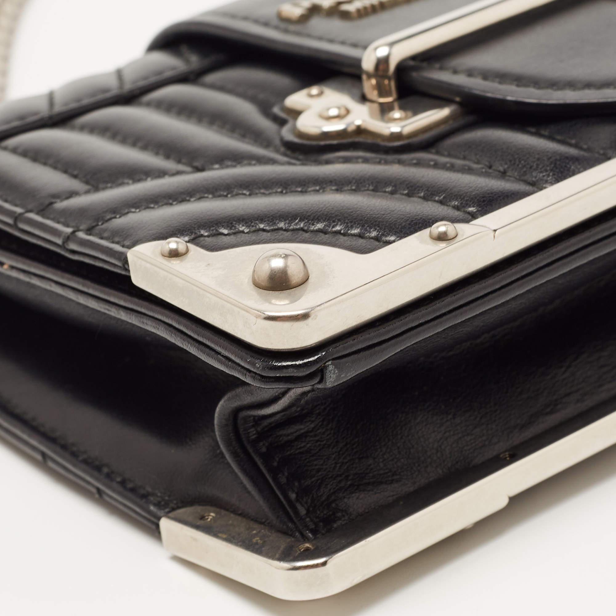 Prada Black Diagramme Leather Cahier Shoulder Bag 8