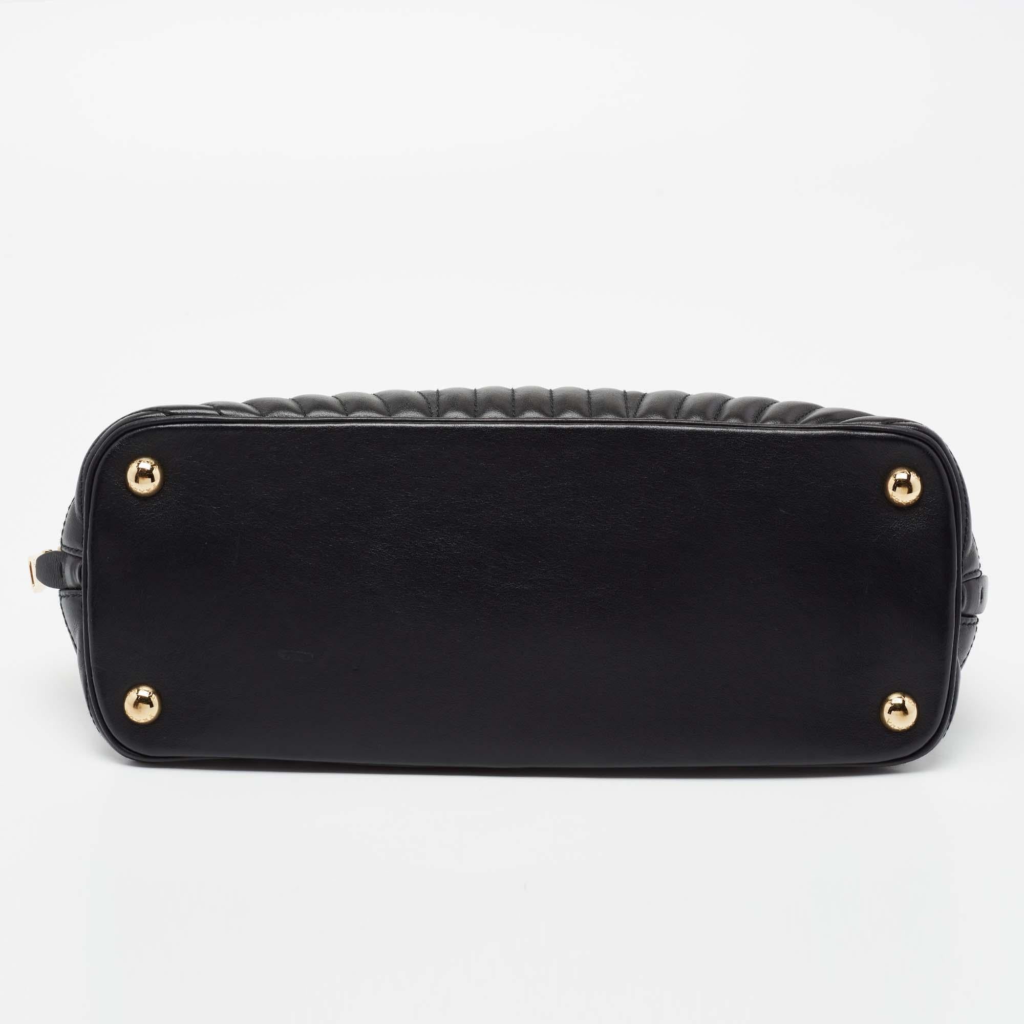 Prada Black Diagramme Quilted Leather Promenade Satchel 1