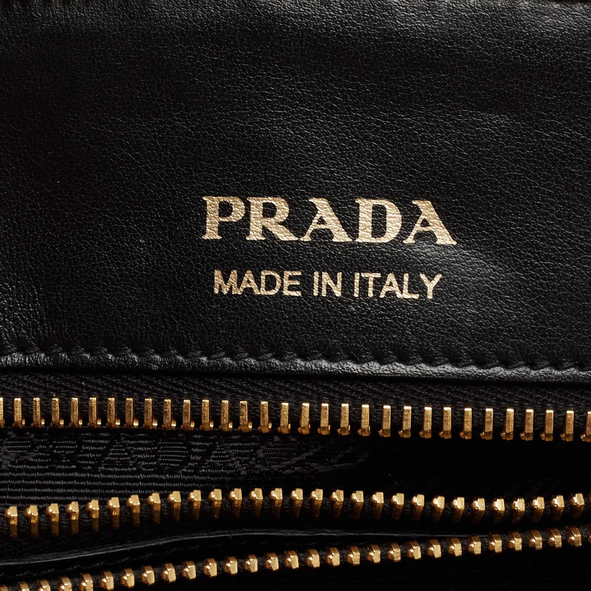 Prada Black Diagramme Quilted Leather Promenade Satchel 2
