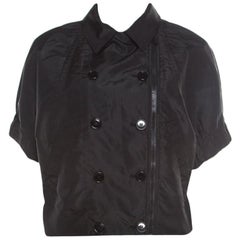 Prada Black Double Breasted Jacket Style Shirt L
