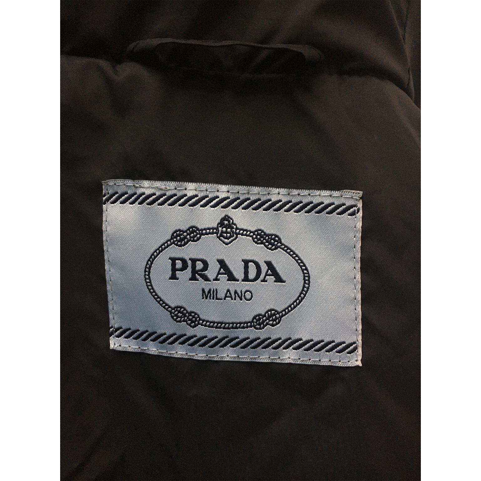 Prada Black Down Puffer Jacket Coat With Belt 6