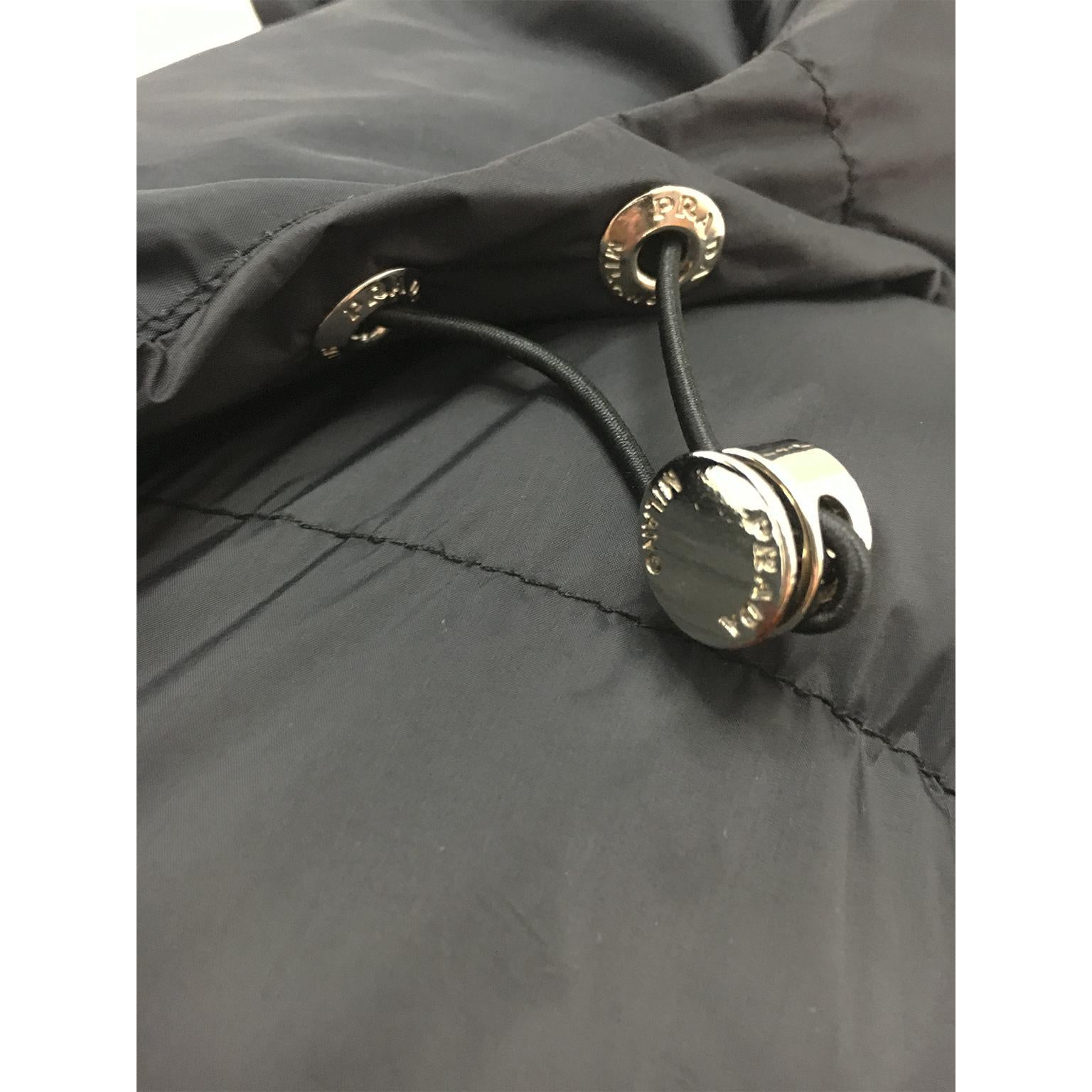 Prada Black Down Puffer Jacket Coat With Belt 5