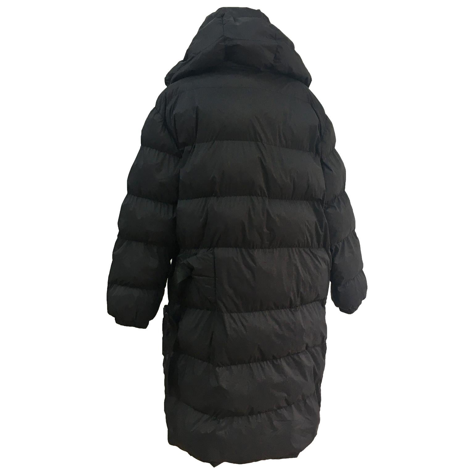 Prada Black Down Puffer Jacket Coat With Belt 1