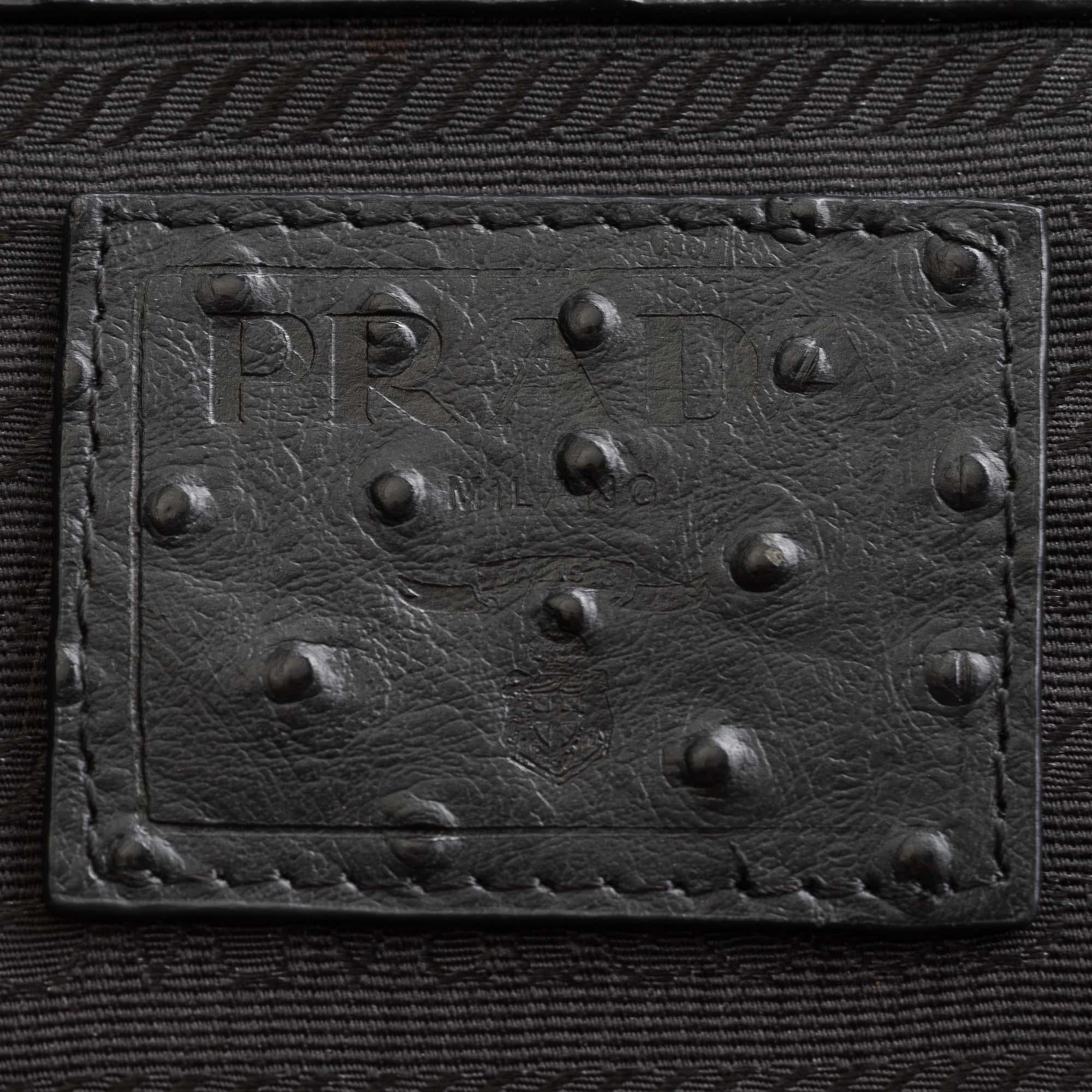 Women's Prada Black Dragon Embellished Leather Tote For Sale