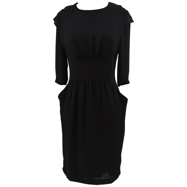 Prada Women's Black Polyester Dress, Size 42, Made in Italy at 1stDibs | prada black dresses Prada Women's Black Polyester Dress, Size 42, Made in Italy at 1stDibs | prada black dresses